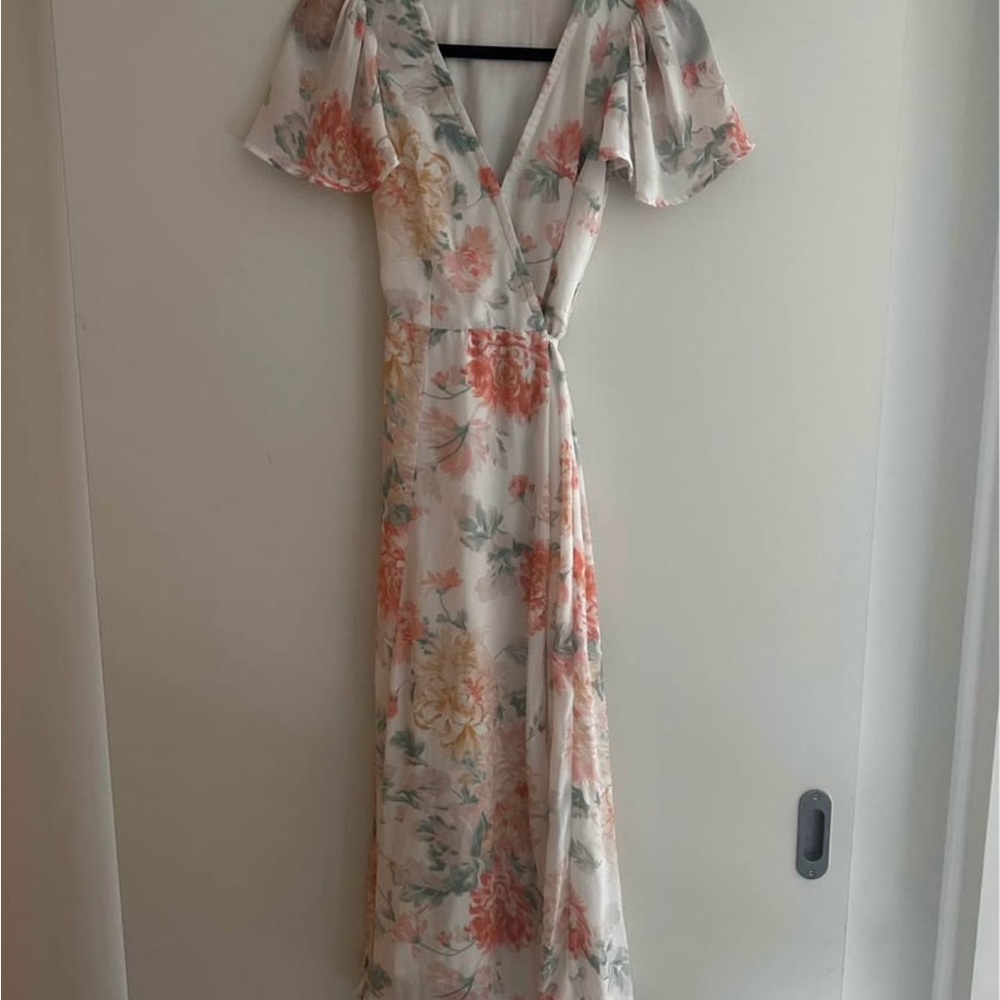 Abercrombie & Fitch Floral Maxi Wrap Dress - Pink and Green